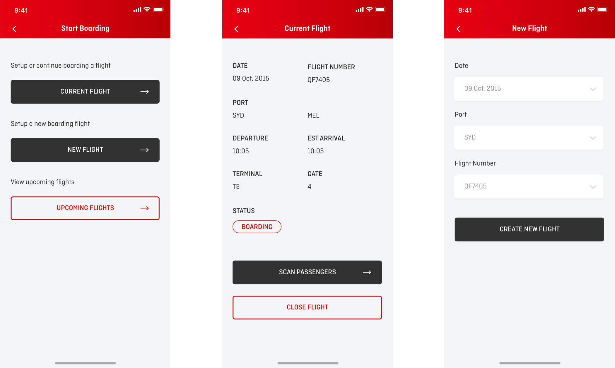 Qantas: Mobile Boarding Application - Screen 2